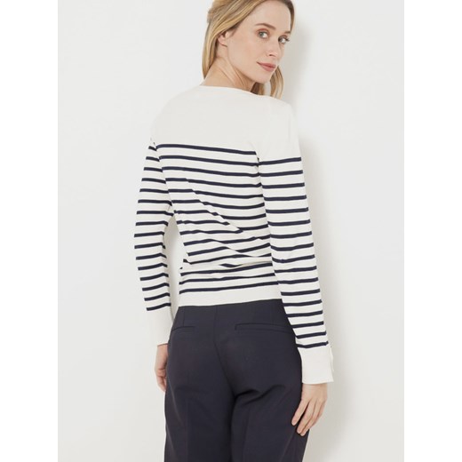 Sweter damski Camaieu wielokolorowy z okrągłym dekoltem