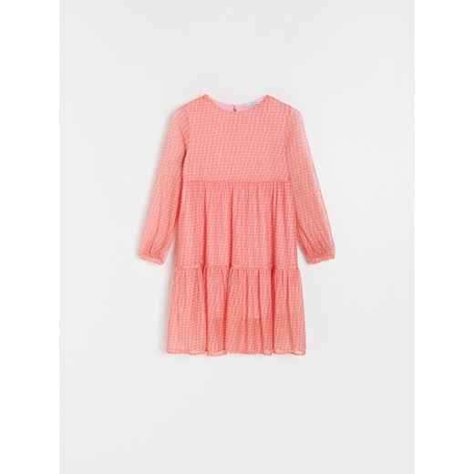 Reserved sukienka dziewczęca różowa letnia 
