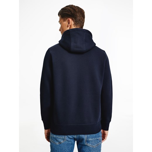 TOMMY  HILFIGER BLUZA MĘSKA OCIEPLANA BASIC FLAG HOODY NAVY MW0MW17022 DW5 - Tommy Hilfiger M wyprzedaż messimo