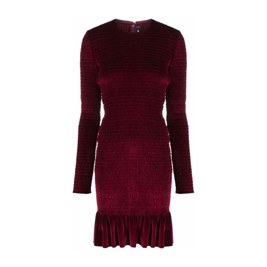 Dsquared2, Velvet Ruffle-Hem Bodycon Mini Dress Czerwony, female, Dsquared2 40 IT showroom.pl