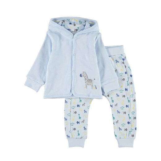 Odzież dla niemowląt niebieska Lamino w nadruki bawełniana 