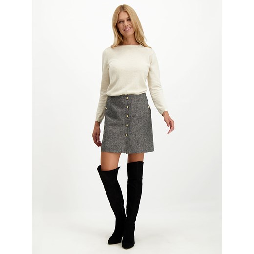Szara spódnica z dodatkiem wełny Lavard Woman 85852 36 Eye For Fashion