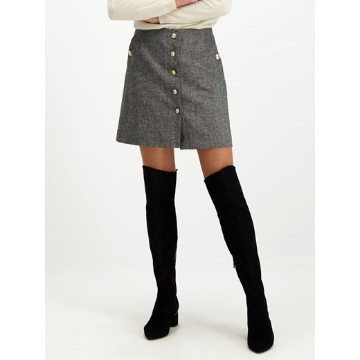 Szara spódnica z dodatkiem wełny Lavard Woman 85852 34 Eye For Fashion