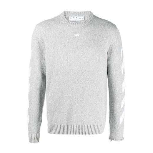 Off White, Sweater With Logo Szary, male, Off White L showroom.pl