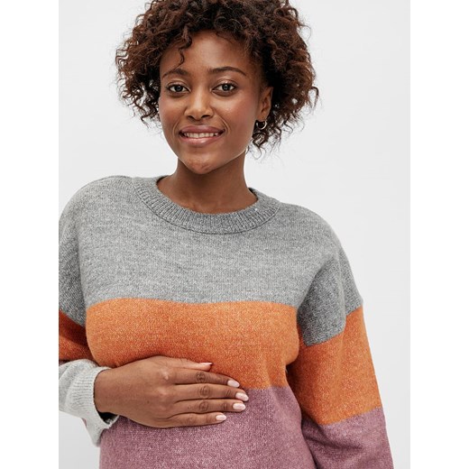 Sweter ciążowy "Donita" w kolorze szaro-pomarańczowo-różowym Mama Licious M Limango Polska wyprzedaż
