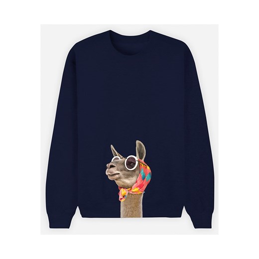 Bluza "Fashion Llama" w kolorze granatowym Wooop M wyprzedaż Limango Polska
