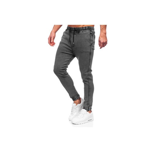 Czarne spodnie jeansowe joggery męskie Denley 0026 31/M okazja Denley