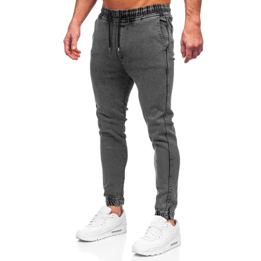 Czarne spodnie jeansowe joggery męskie Denley 0026 36/XL Denley okazja
