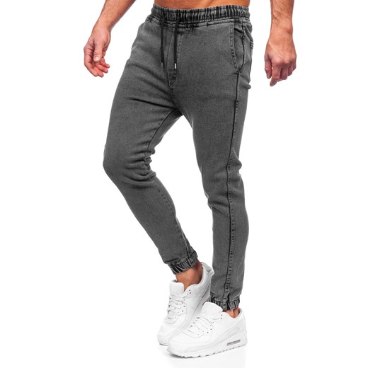 Czarne spodnie jeansowe joggery męskie Denley 0026 33/L okazja Denley