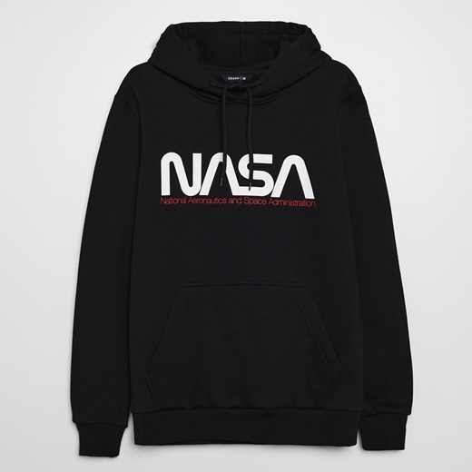 Cropp - Bluza z kapturem NASA - Czarny Cropp S Cropp