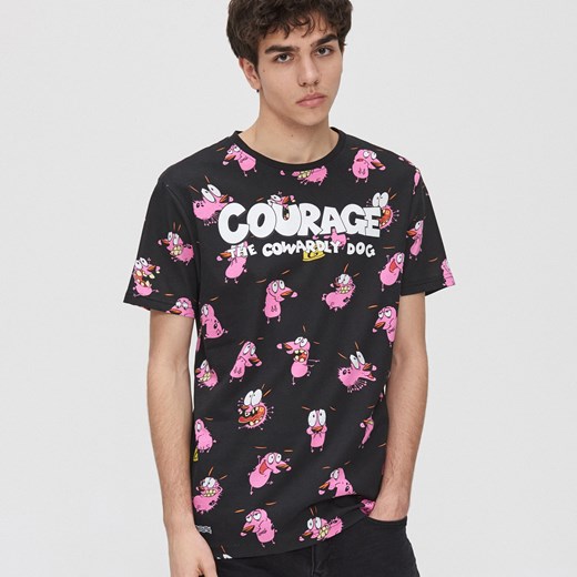 Cropp - Koszulka Courage the Cowardly Dog - Czarny Cropp M promocja Cropp