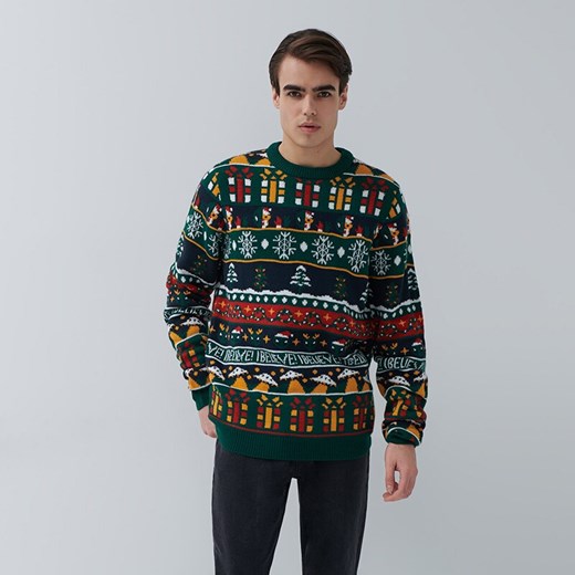 Świąteczny sweter we wzory - Wielobarwny House XL House promocja