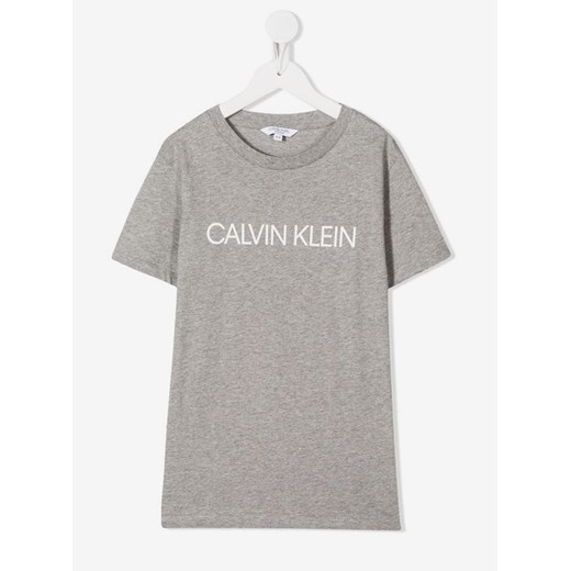 Calvin Klein szary chłopięce koszulka Tee - 8-10 Calvin Klein 8-10 Differenta.pl wyprzedaż