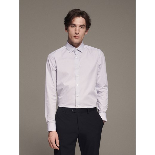Reserved - Koszula slim fit z drobnym wzorem - Biały Reserved L promocyjna cena Reserved