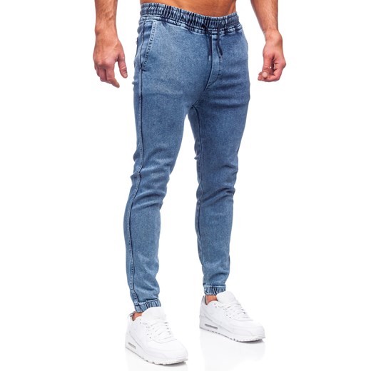 Niebieskie spodnie jeansowe joggery męskie Denley 0026 32/M okazja Denley
