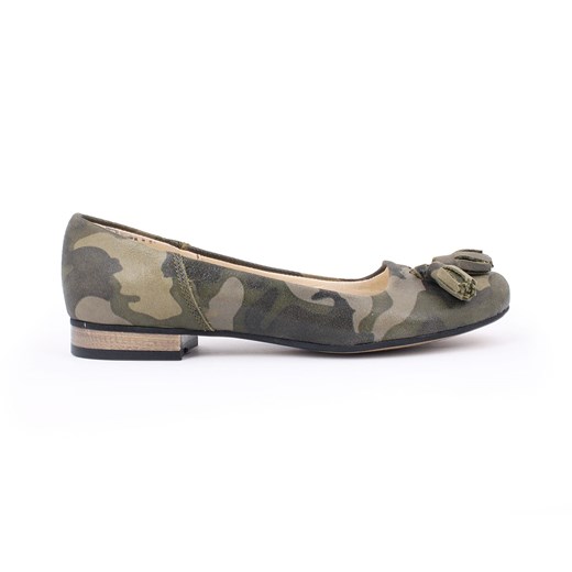głębokie balerinki na niskim obcasie - skóra naturalna - model 009 - kolor moro Zapato 39 okazja zapato.com.pl