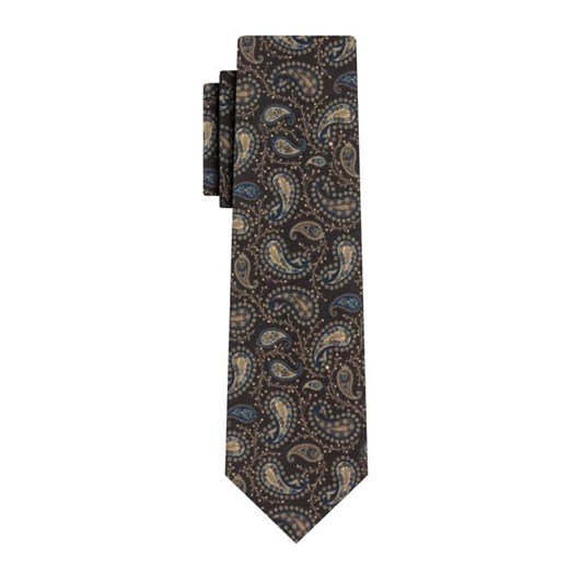 Krawat Męski, Brązowo-Beżowy Elegancki, Wzór Paisley, Łezki, 100% Bawełna, 7cm -EM Men&#039;s Access KREMACS60008 ze sklepu JegoSzafa.pl w kategorii Krawaty - zdjęcie 129499271