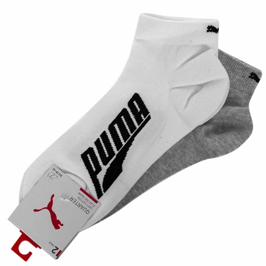 PUMA SKARPETY SKARPETKI STOPKI 2 PARY WHITE/GREY 907953 02 - Rozmiar: 35-38 Puma 43-46 okazja messimo