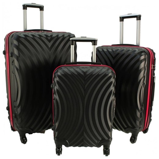 Zestaw 3 walizek PELLUCCI RGL 760 Czarno Czerwone Pellucci okazja Bagażownia.pl