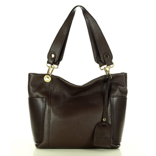 Skórzana torba damska w trapez na ramię sholder genuine leather bag - MARCO Mazzini uniwersalny wyprzedaż Verostilo