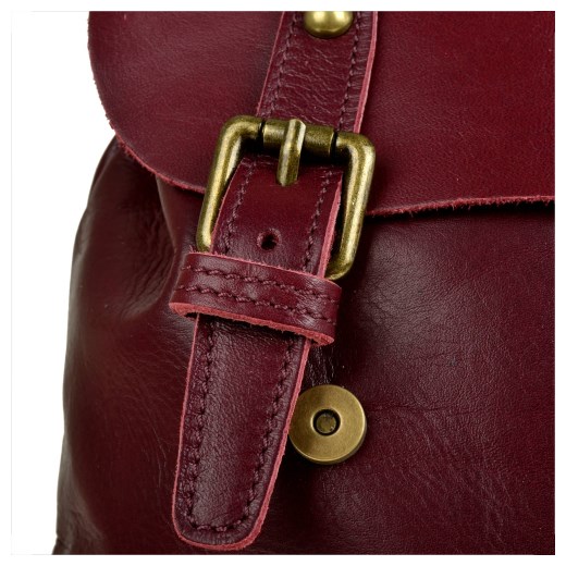 Skórzany plecak bordowy z klapą, skóra cielęca najwyższej Genuine Leather uniwersalny melon.pl promocyjna cena
