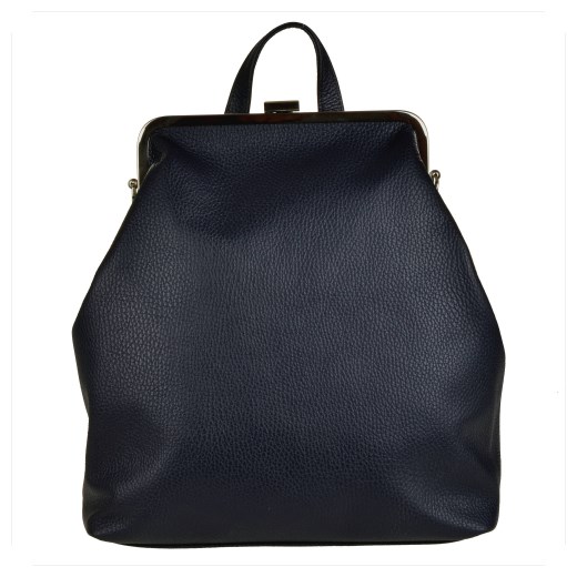 Torebko plecak skórzany granarowy bigiel włoski Genuine Leather uniwersalny melon.pl