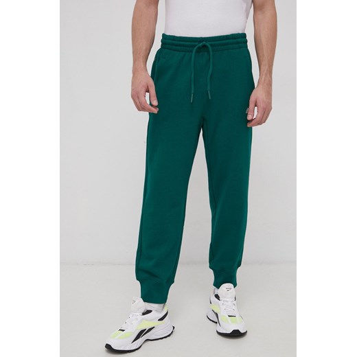 adidas Performance Spodnie bawełniane męskie kolor zielony gładkie M ANSWEAR.com wyprzedaż