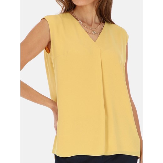 Żółta bluzka z zakładką L'AF Liberty ze sklepu Eye For Fashion w kategorii Bluzki damskie - zdjęcie 129734373