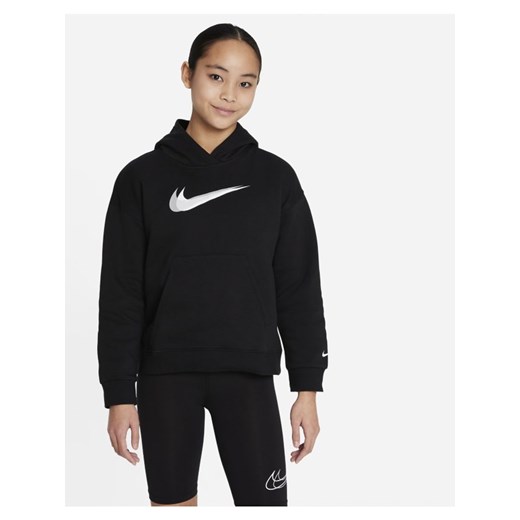 Bluza z kapturem do tańca dla dużych dzieci (dziewcząt) Nike Sportswear - Czerń Nike M Nike poland