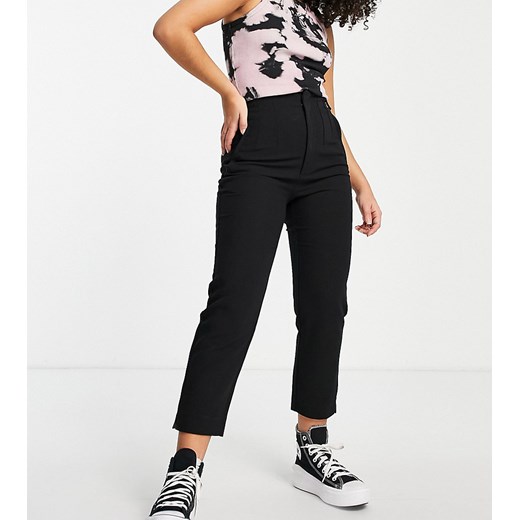 Stradivarius Petite – Czarne spodnie o dopasowanym kroju-Black 32 Asos Poland