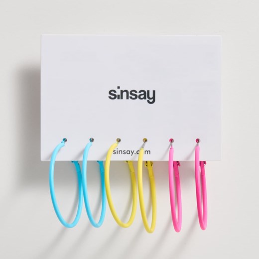 Sinsay - Kolorowe kolczyki koła - Wielobarwny Sinsay Jeden rozmiar okazja Sinsay