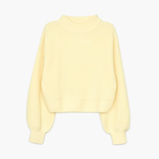 Cropp - Dzianinowy sweter oversize - Żółty Cropp XS Cropp