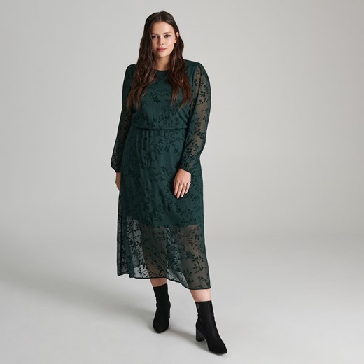 Sinsay - Sukienka maxi w kwiaty - Khaki Sinsay XS okazja Sinsay