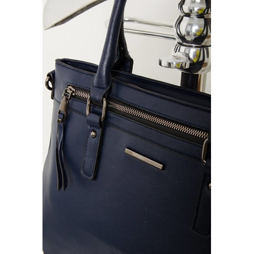 GRANATOWA TOREBKA Z IMITACJI SKÓRY TYPU SHOPPER Olika uniwersalny olika.com.pl