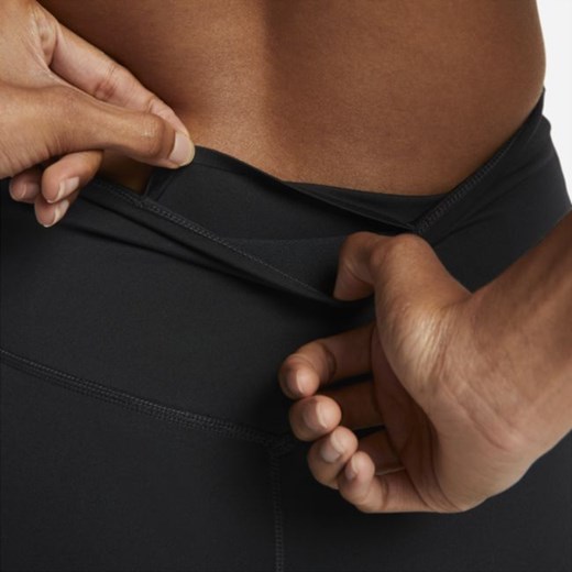 Damskie legginsy 7/8 ze średnim stanem i nadrukiem Nike Dri-FIT One Luxe - Czerń Nike S Nike poland