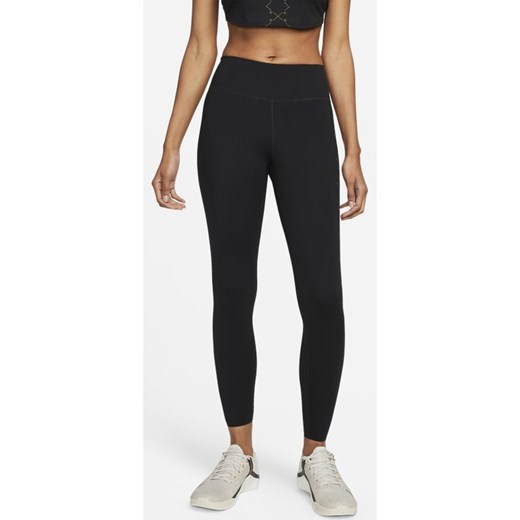 Damskie legginsy 7/8 ze średnim stanem i nadrukiem Nike Dri-FIT One Luxe - Czerń Nike XS Nike poland