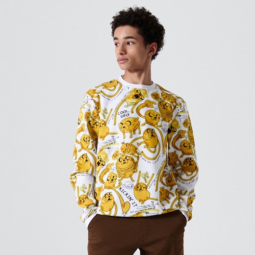 Cropp - Bluza z nadrukiem Adventure Time - Biały Cropp XL promocja Cropp