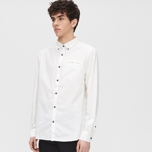 Cropp - Koszula z bawełny oxford - Biały Cropp XL promocja Cropp