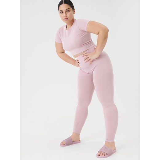 Sinsay - Crop top GYM HARD - Różowy Sinsay S Sinsay