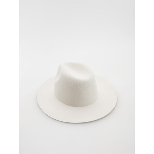 Reserved - Wełniany kapelusz typu fedora - Kremowy Reserved S Reserved