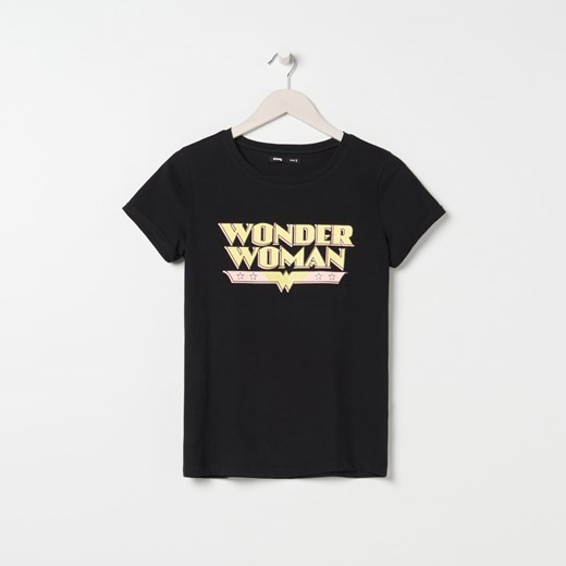 Sinsay - Koszulka z napisem Wonder Woman - Czarny Sinsay M okazja Sinsay