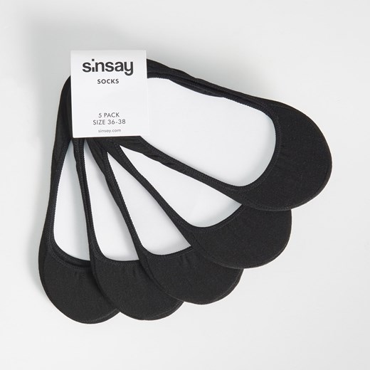 Sinsay - 5 pack skarpetek stopek - Czarny Sinsay 39-41 okazja Sinsay