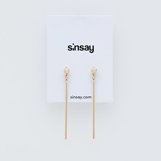 Sinsay - Kolczyki wiszące - Złoty Sinsay Jeden rozmiar okazja Sinsay