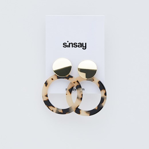 Sinsay - Kolczyki koła szylkretowe - Wielobarwny Sinsay Jeden rozmiar okazyjna cena Sinsay