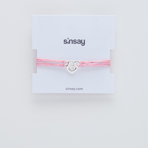 Sinsay - Bransoletki z sercami - Różowy Sinsay Jeden rozmiar okazja Sinsay
