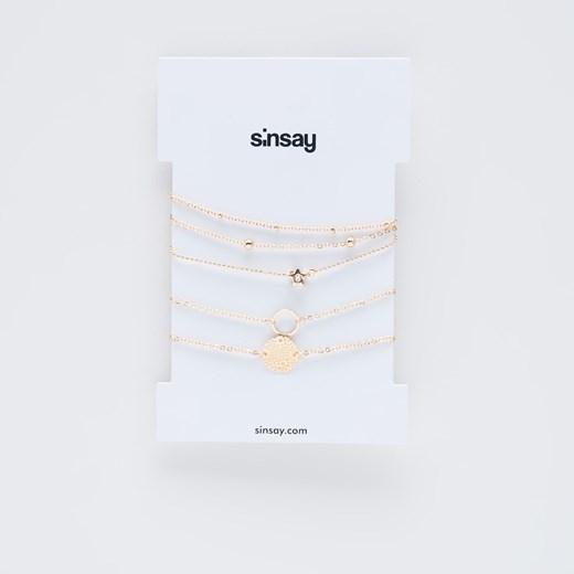 Sinsay - Zestaw bransoletek - Złoty Sinsay Jeden rozmiar wyprzedaż Sinsay