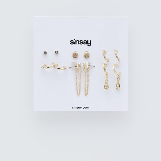 Sinsay - Kolczyki - Złoty Sinsay Jeden rozmiar wyprzedaż Sinsay