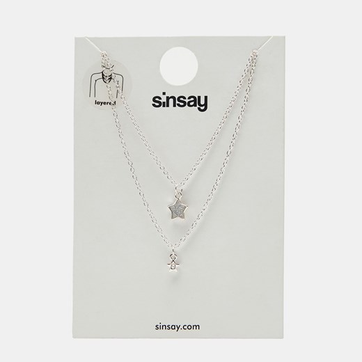 Sinsay - Zestaw naszyjników - Srebrny Sinsay Jeden rozmiar Sinsay promocyjna cena