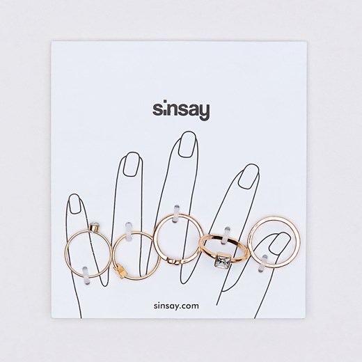 Sinsay - Zestaw pierścionków - Złoty Sinsay Jeden rozmiar okazja Sinsay