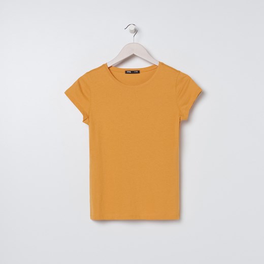 Sinsay - Koszulka bawełniana basic - Żółty Sinsay L wyprzedaż Sinsay